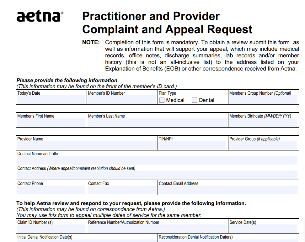 859-455-8650 Aetna Fax Number Mailing Address